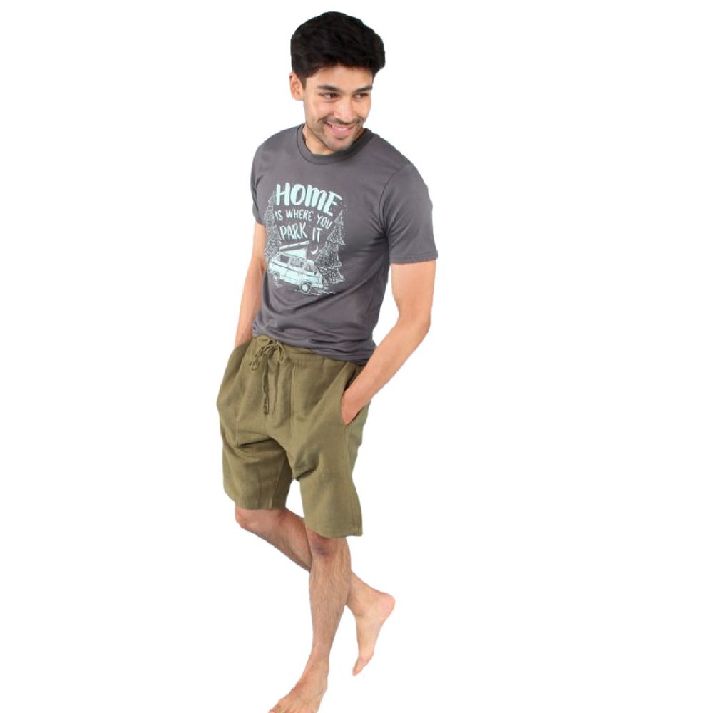 Casual Eco-friendly Hemp Men's Yoga Lounge Shorts